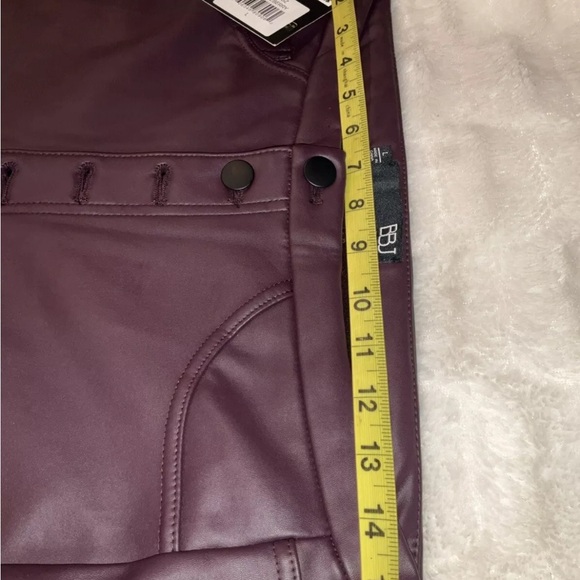 BBJ Los Angeles Faux‎ Leather Stretch Skinny Jegging Pants Burgundy Size Large - Picture 5 of 7